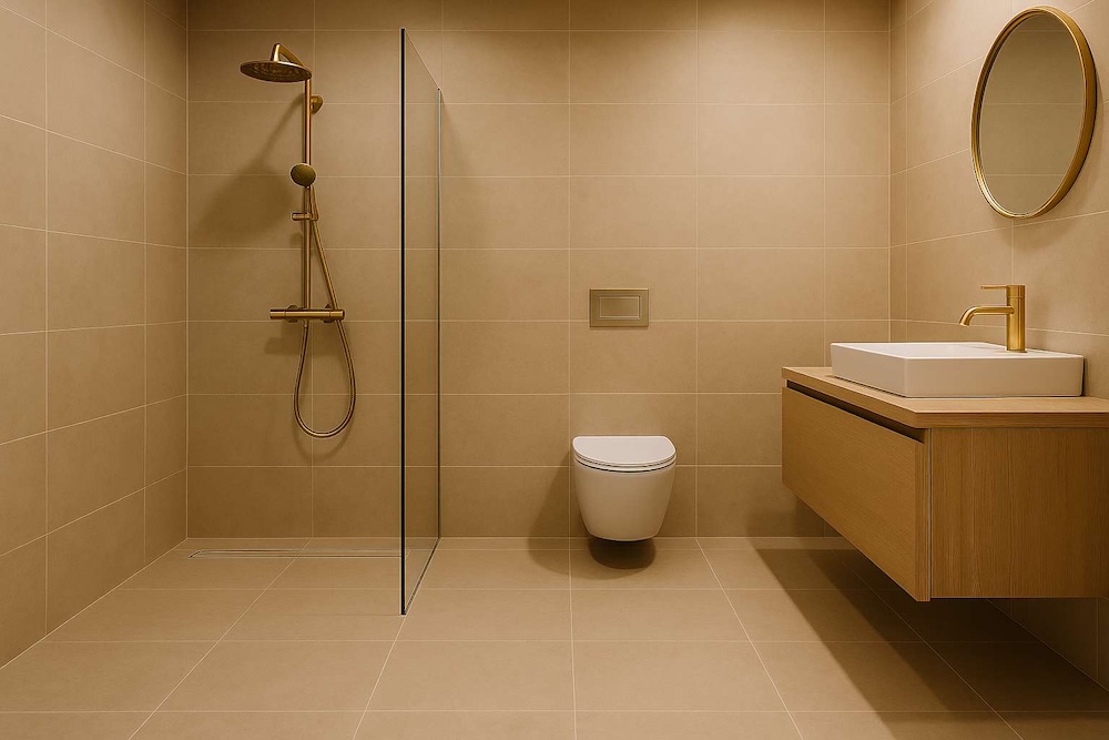 montaż kabiny z brodzikiem - cena za konstrukcję podtynkową 