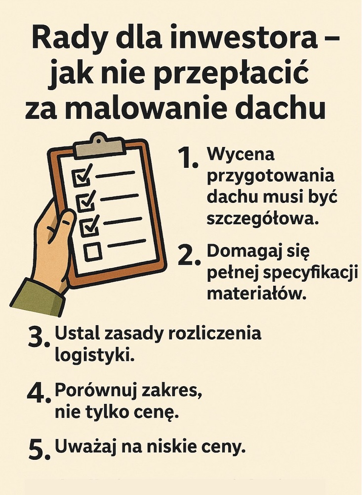 malowanie dachu - rady dla inwestora 