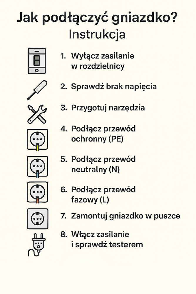 podłączanie gniazdka krok po kroku 