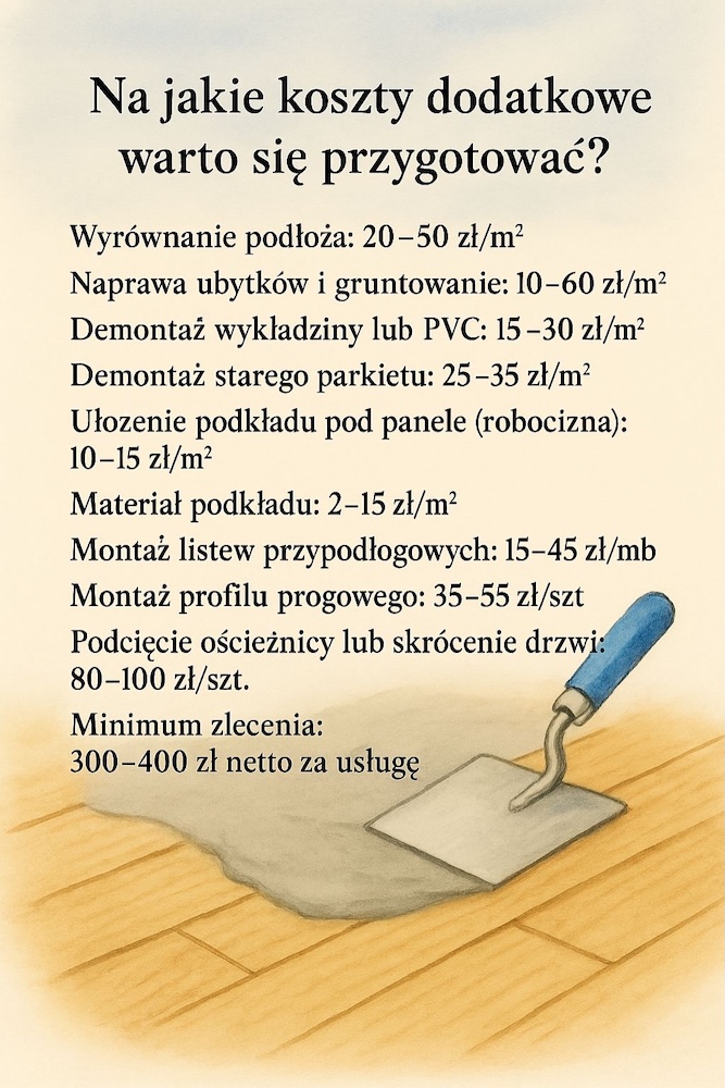 dodatkowe wydatki przt montażu paneli 