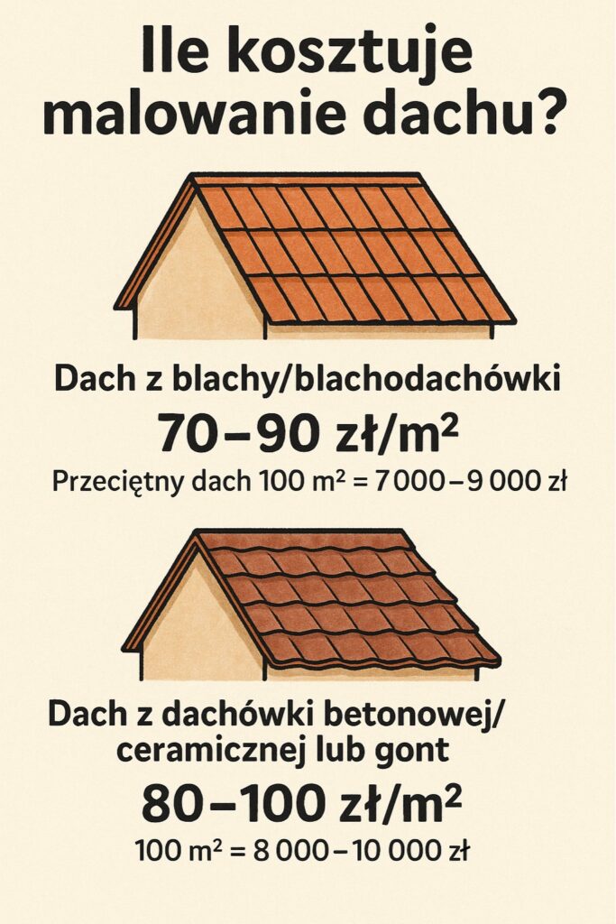 malowanie dachu - cena szacunkowa 
