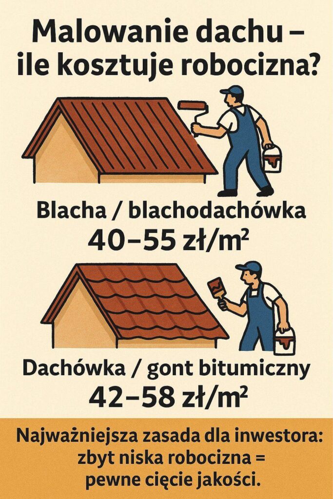 malowanie dachu - cena za robociznę 