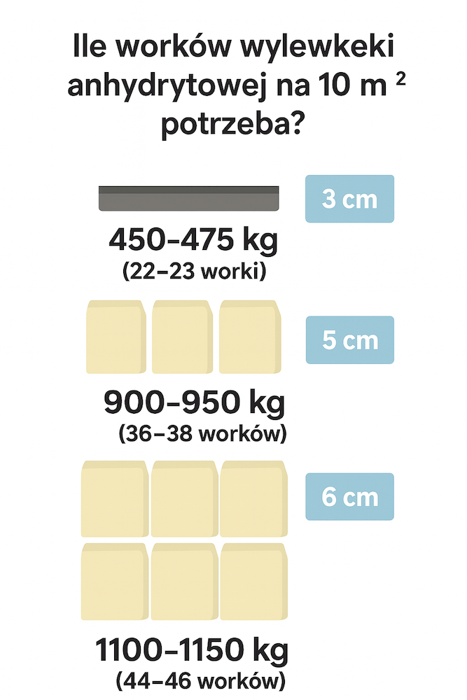 worki wylewki anhydrytowej na 10 m2