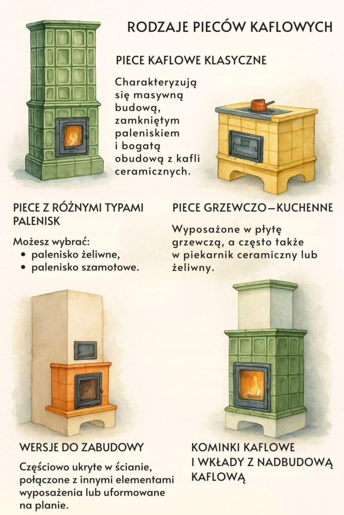 Rodzaje pieców kaflowych Budowa pieca kaflowego - rodzaje pieców