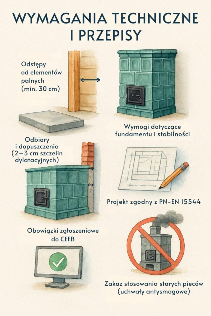Wymagania techniczne i przepisy dotyczące budowy pieca kaflowego Budowa pieca kaflowego - wymagania i przepisy