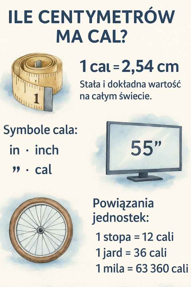 najważniejsze informacje - przeliczanie cale na cm